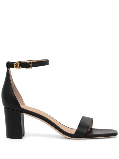 Lauren Ralph Lauren logo-plaque leather sandals - Black - zdjęcie produktu nr 1