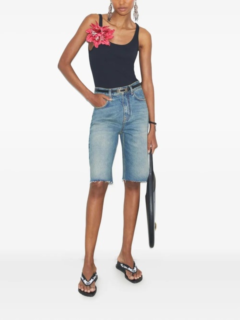 Tory Burch distressed denim shorts - Blue - zdjęcie produktu nr 1