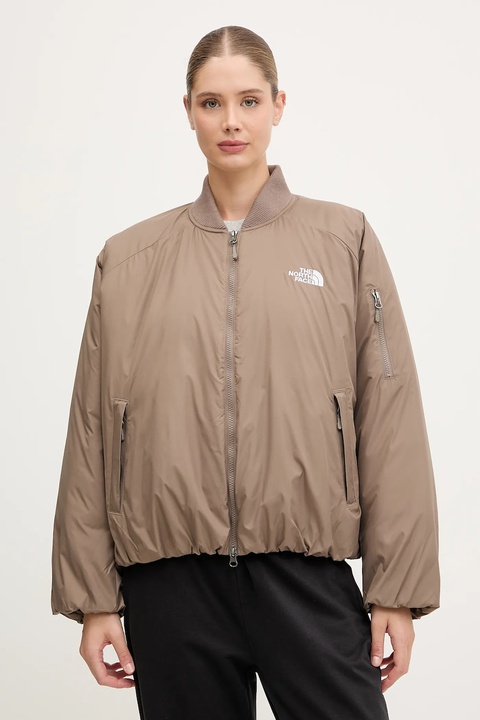 The North Face kurtka bomber Choqa kolor brązowy zimowa oversize NF0A8F1WBOW1 - zdjęcie produktu nr 1