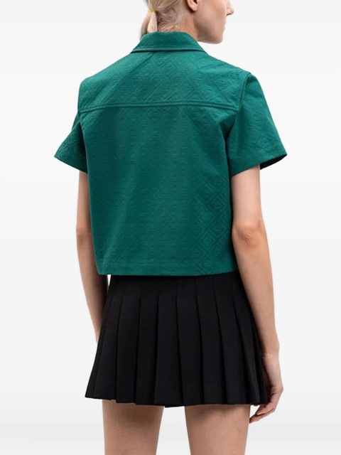 Casablanca logo-embossed zip-front shirt - Green - zdjęcie produktu nr 1