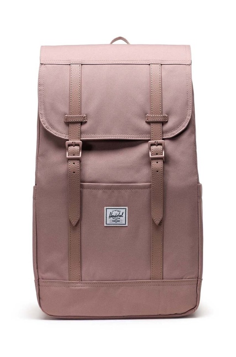 Herschel plecak Retreat Backpack kolor różowy duży gładki - zdjęcie produktu nr 1