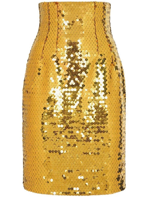 Dolce & Gabbana sequin-embellished high-waisted skirt - Yellow - zdjęcie produktu nr 1