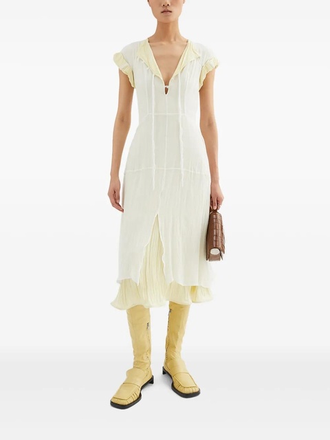 Jil Sander ruffled midi dress - White - zdjęcie produktu nr 2