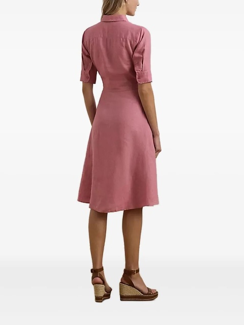 Lauren Ralph Lauren tie-front shirt dress - Pink - zdjęcie produktu nr 2