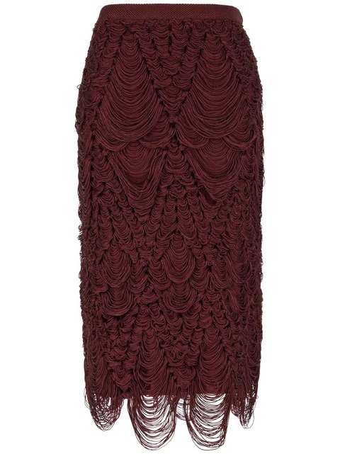 Ferragamo fringed midi skirt - Red - zdjęcie produktu nr 2