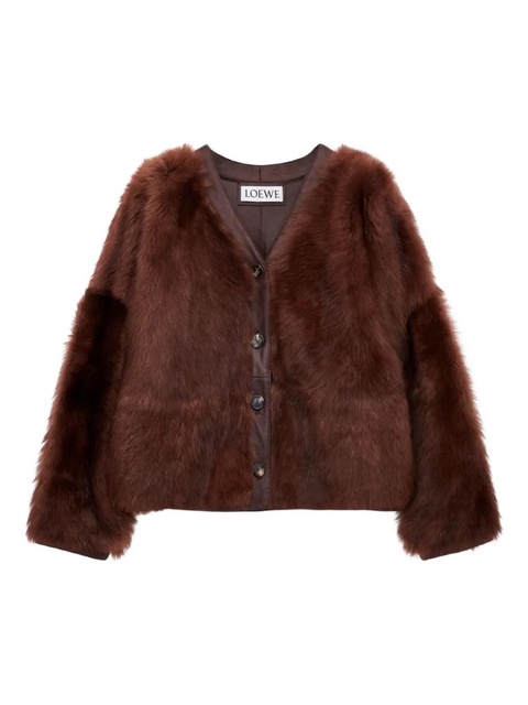 LOEWE buttoned lambskin jacket - Brown - zdjęcie produktu nr 1