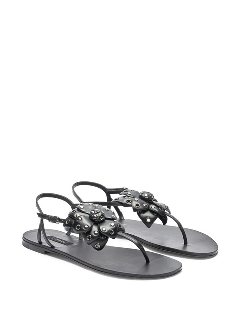 Casadei stud-embellished flat sandals - Black - zdjęcie produktu nr 2