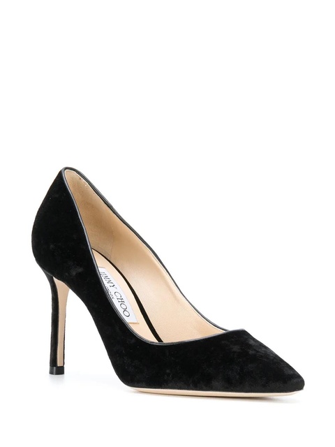 Jimmy Choo velvet stiletto pumps - Black - zdjęcie produktu nr 1