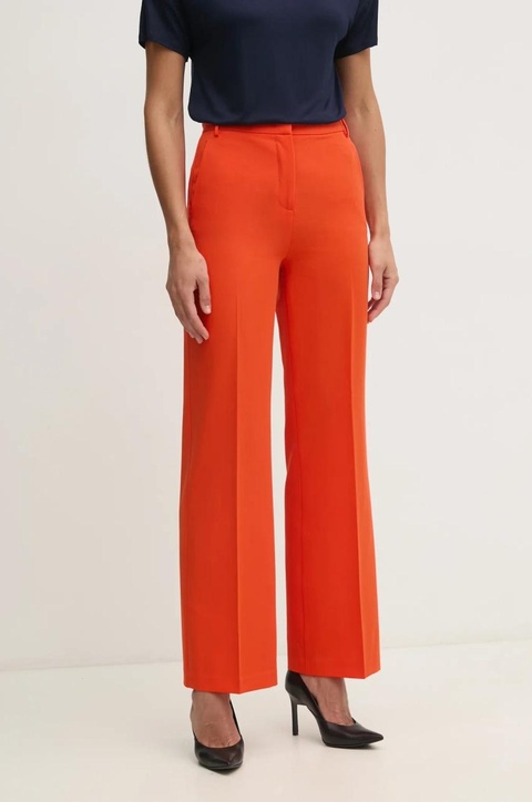 Sisley spodnie damskie kolor pomarańczowy proste high waist 4KVXLF02I - zdjęcie produktu nr 1