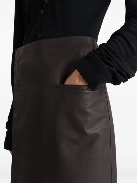 LEMAIRE snap-fastening leather skirt - Black - zdjęcie produktu nr 1