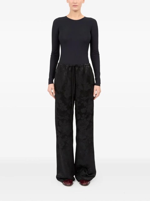 MM6 Maison Margiela floral-jacquard trousers - Black - zdjęcie produktu nr 1