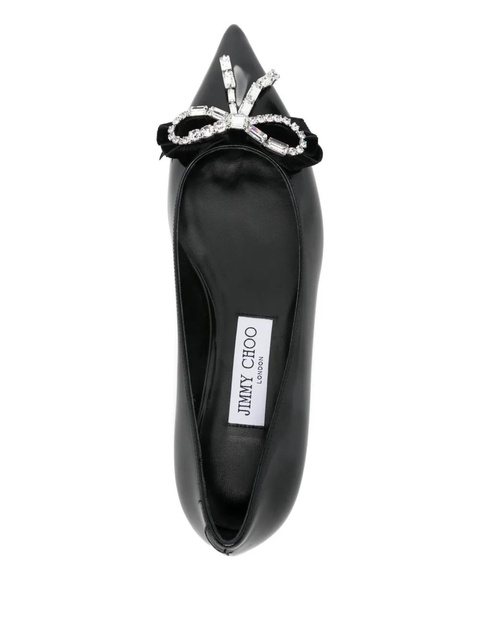 Jimmy Choo Auria crystal bow flat shoes - Black - zdjęcie produktu nr 2