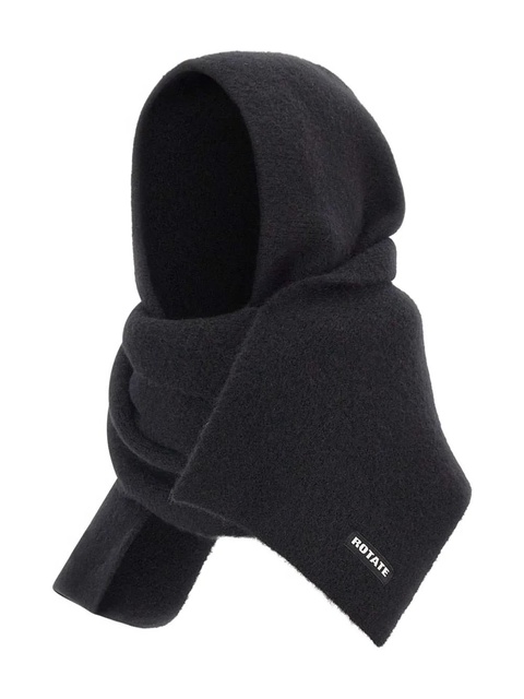 ROTATE BIRGER CHRISTENSEN knit hood scarf - Black - zdjęcie produktu nr 2