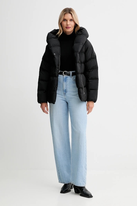 Calvin Klein sweter z dodatkiem wełny damski kolor czarny lekki z golfem LV044D371G - zdjęcie produktu nr 2