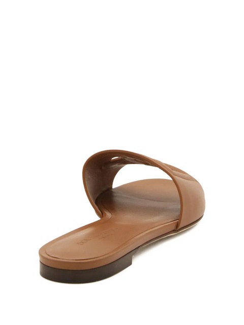 Dolce & Gabbana logto-detailed leather flat sandals - Brown - zdjęcie produktu nr 2