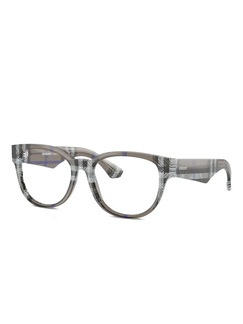 Burberry Eyewear check-pattern round glasses - Grey - zdjęcie produktu nr 2