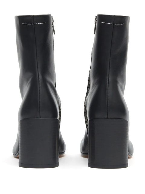 MM6 Maison Margiela stitch-out leather ankle boots - Black - zdjęcie produktu nr 1
