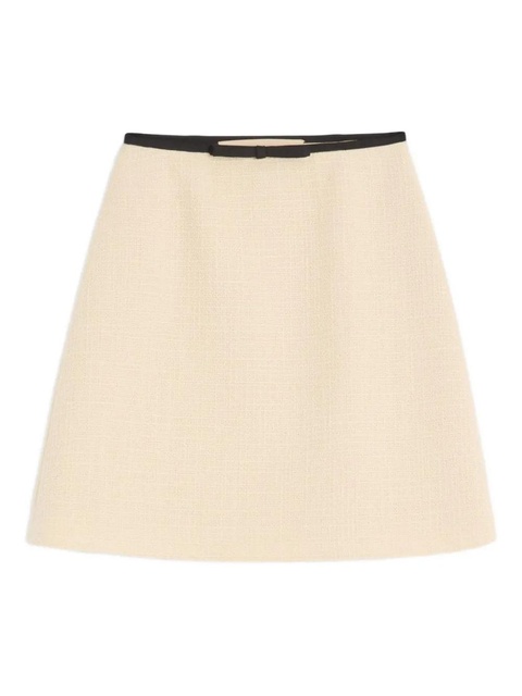 Valentino Garavani bow-detail tweed skirt - Neutrals - zdjęcie produktu nr 1