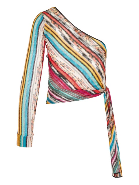 Missoni striped-pattern one-shoulder top - Pink - zdjęcie produktu nr 1