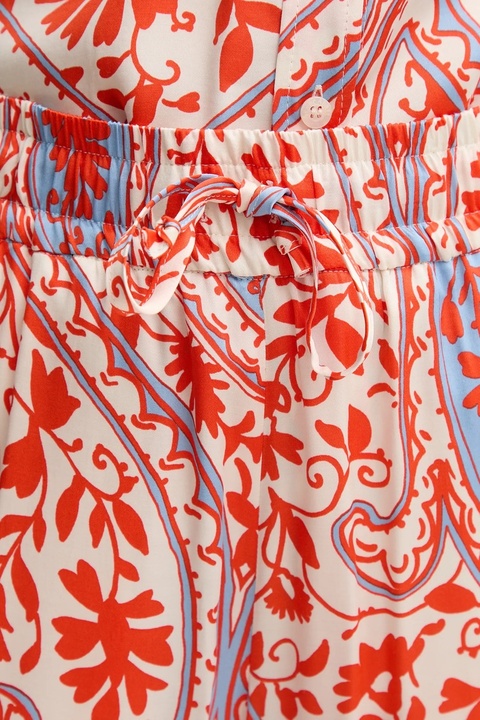 Marc Aurel spodnie damskie kolor pomarańczowy szerokie high waist 1863-1000-24791 - zdjęcie produktu nr 2