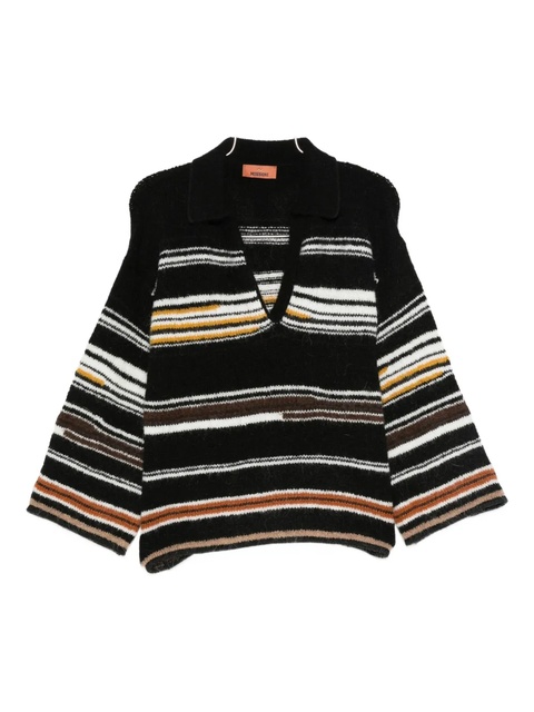 Missoni striped polo top - Black - zdjęcie produktu nr 1