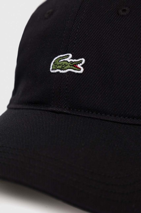 Lacoste czapka z daszkiem bawełniana kolor czarny z aplikacją RK0491-031 - zdjęcie produktu nr 2