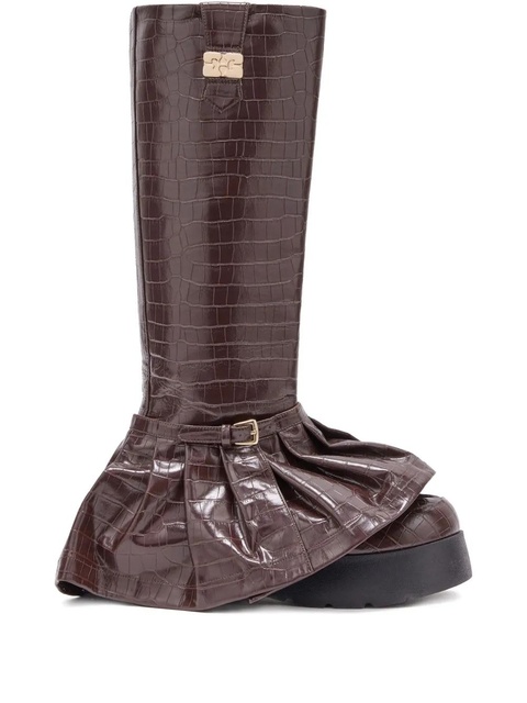 GANNI embossed boots - Red - zdjęcie produktu nr 1