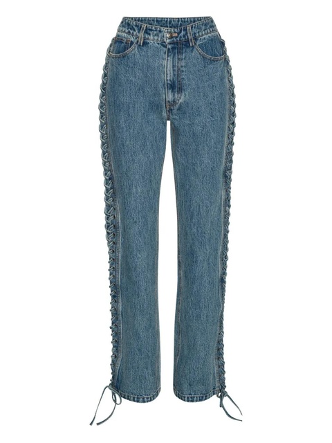 ROTATE BIRGER CHRISTENSEN laced straight leg jeans - Blue - zdjęcie produktu nr 1