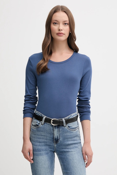 United Colors of Benetton longsleeve bawełniany kolor niebieski 3GA2E16F9 - zdjęcie produktu nr 1