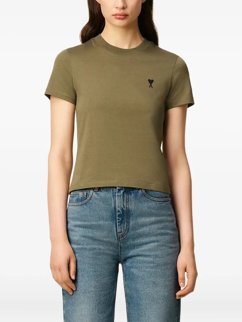 AMI Paris ADC heart-logo short-sleeve T-shirt - Brown - zdjęcie produktu nr 2