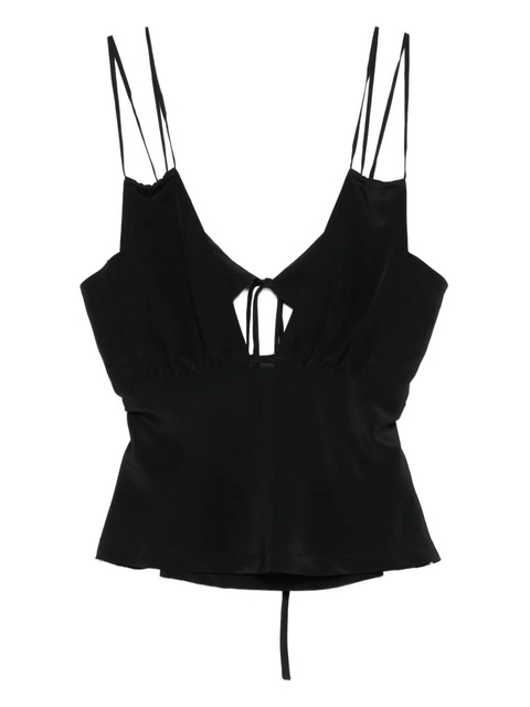 Paris Georgia Bernie tie-front silk camisole - Black - zdjęcie produktu nr 2