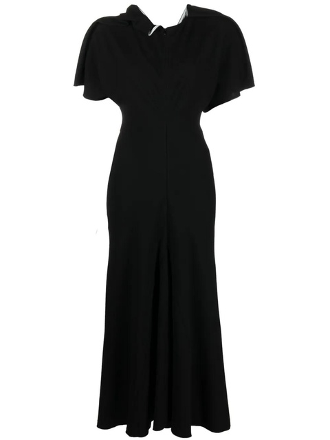 Victoria Beckham ruched A-line midi dress - Black - zdjęcie produktu nr 1