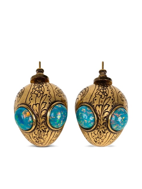ETRO floral-etched opal earrings - Gold - zdjęcie produktu nr 1