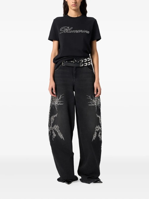 Blumarine embellished wide-leg trousers - Black - zdjęcie produktu nr 2
