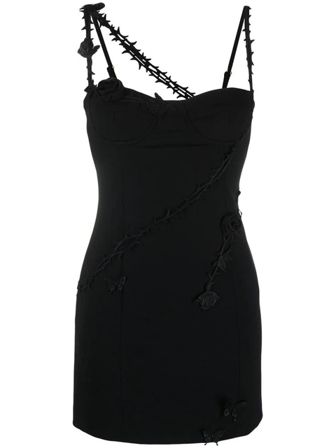 Blumarine rose appliqué minidress - Black - zdjęcie produktu nr 1