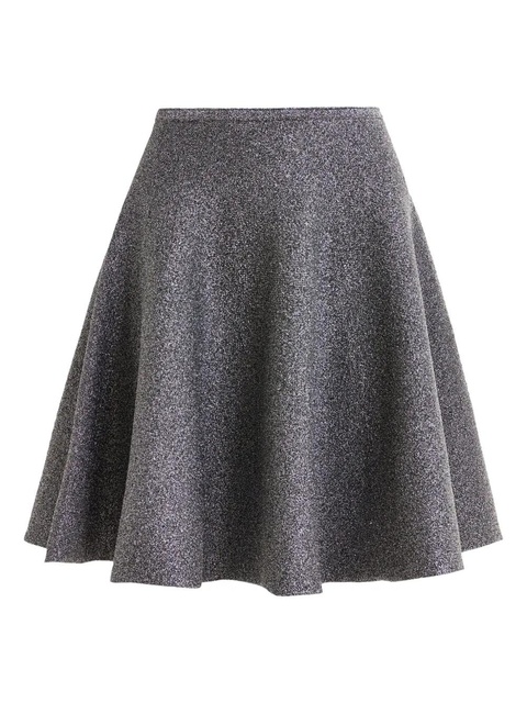 Essentiel Antwerp metallic-effect knitted mini A-line skirt - Silver - zdjęcie produktu nr 1