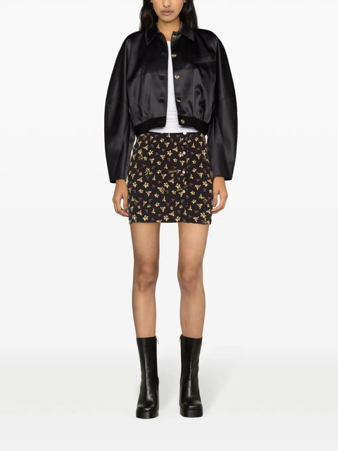 ROTATE BIRGER CHRISTENSEN floral-pattern jacquard miniskirt - Black - zdjęcie produktu nr 2