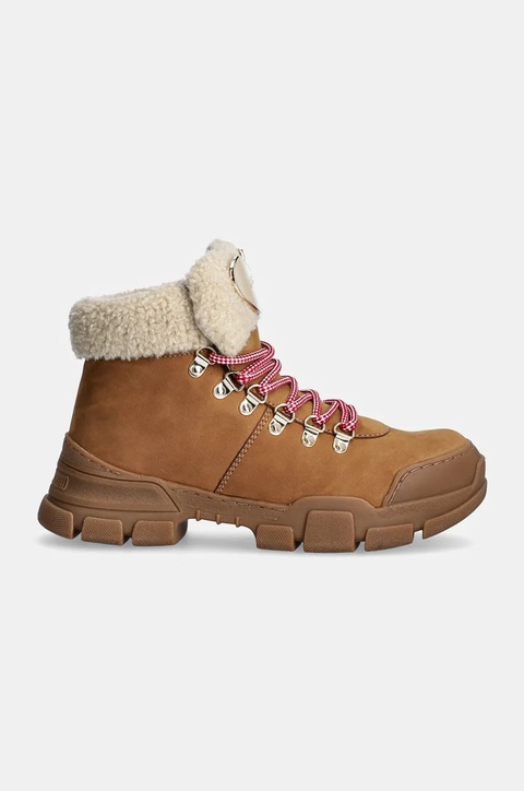 Love Moschino buty damskie kolor brązowy na płaskim obcasie lekko ocieplone JA15484G0LIPA20A - zdjęcie produktu nr 2