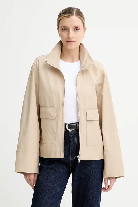 Calvin Klein kurtka kolor beżowy przejściowa LV044C528G - zdjęcie produktu nr 1