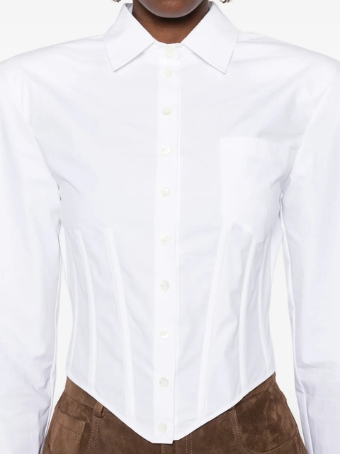 Magda Butrym corset-detail cropped shirt - White - zdjęcie produktu nr 2