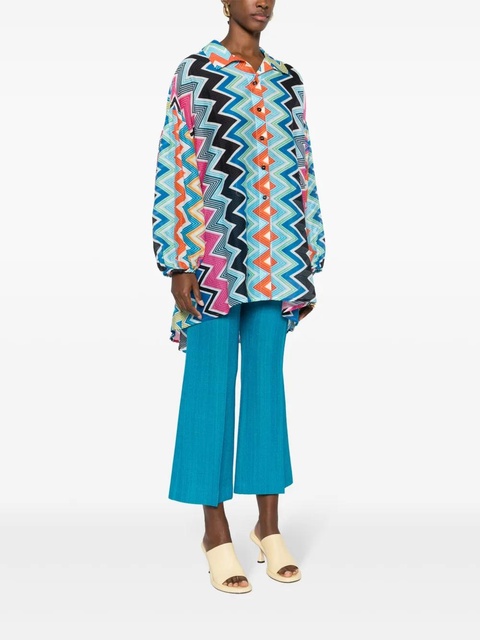 Missoni zigzag balloon-sleeves shirt - Blue - zdjęcie produktu nr 2
