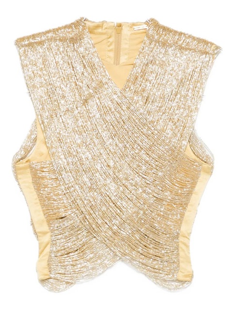 Cult Gaia Haisley beaded crossover top - Gold - zdjęcie produktu nr 1