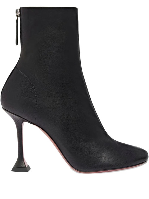 Amina Muaddi 95mm Iris seam heel leather boots - Black - zdjęcie produktu nr 1