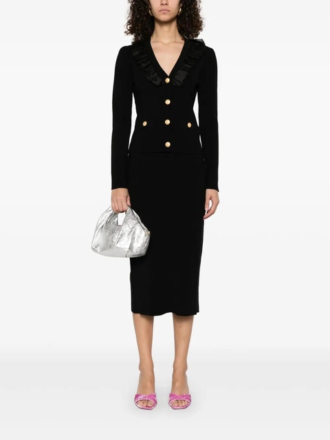 Alessandra Rich ribbed midi skirt - Black - zdjęcie produktu nr 1