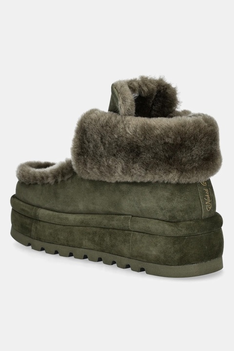 Naked Wolfe śniegowce zamszowe Bambi kolor zielony Bambi Suede Shearling Dark Olive - zdjęcie produktu nr 1