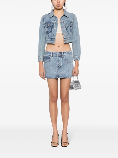 Alexander Wang crystal-embellished denim mini skirt - Blue - zdjęcie produktu nr 2