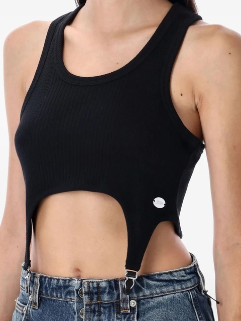 Jean Paul Gaultier ribbed garter tank top - Black - zdjęcie produktu nr 2