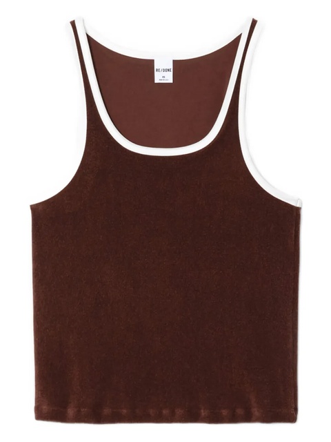 RE/DONE scoop neck terry tank - Brown - zdjęcie produktu nr 2