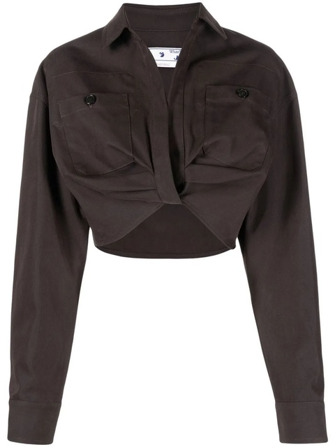 Off-White cropped long-sleeve shirt - Grey - zdjęcie produktu nr 1
