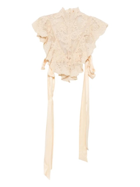 ZIMMERMANN Hypnotic lace ruffled top - Neutrals - zdjęcie produktu nr 1